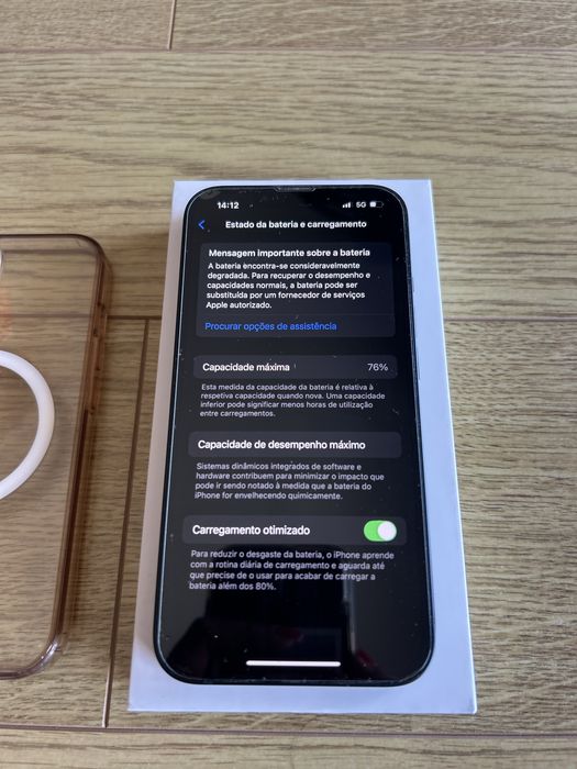 Iphone 13 128gb com capa, caixa, fones, carregador
