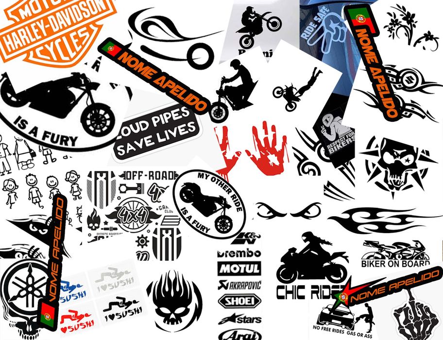 Racing Name Tags - Autocolante personalizado com o seu nome (Pack 4un)