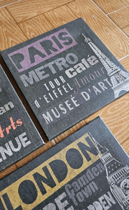 3 Quadros Decorativos Tema 3 Cidades