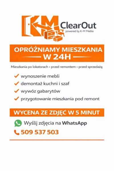 Opróżnianie mieszkań Kłodzko / wywóz mebli / piwnice / garaże/24h