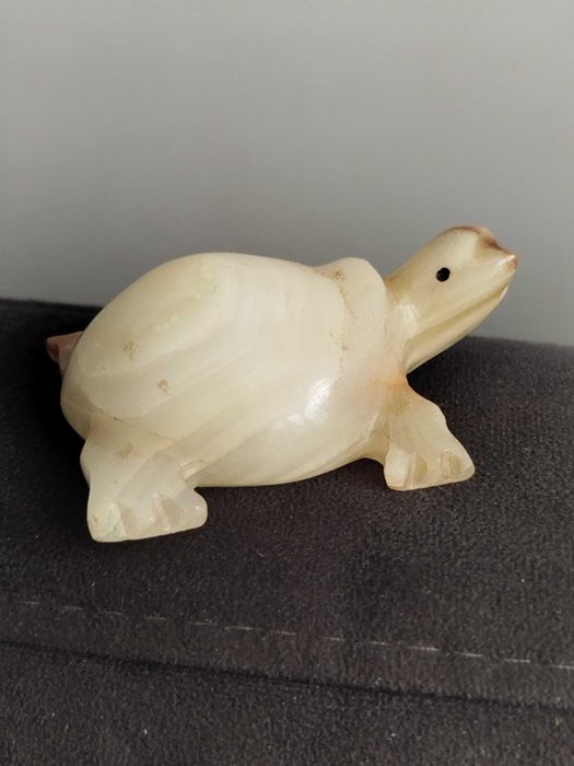 Stara figurka żółwia z onyksu przycisk do papieru