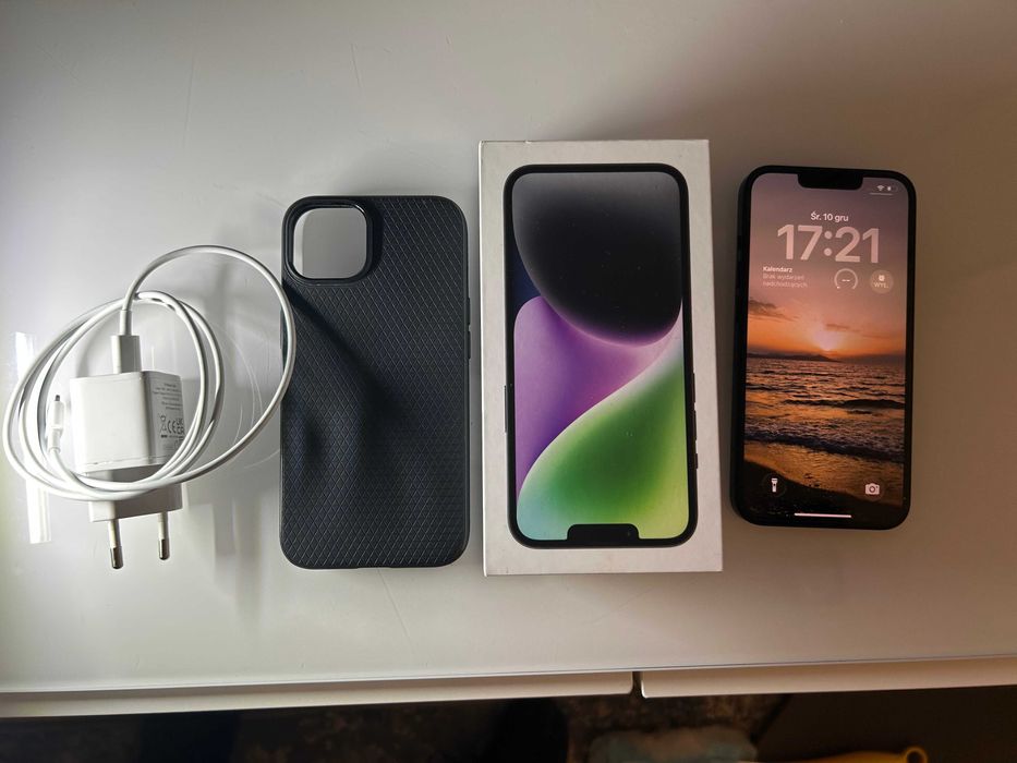 Iphone 14 128 czarny 100% bateria stan bdb