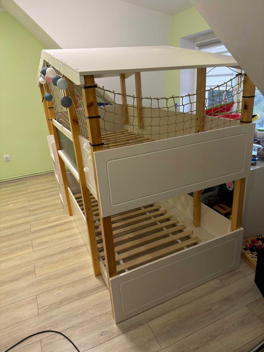 Łóżko piętrowe, łóżeczko domek, Nature Kid