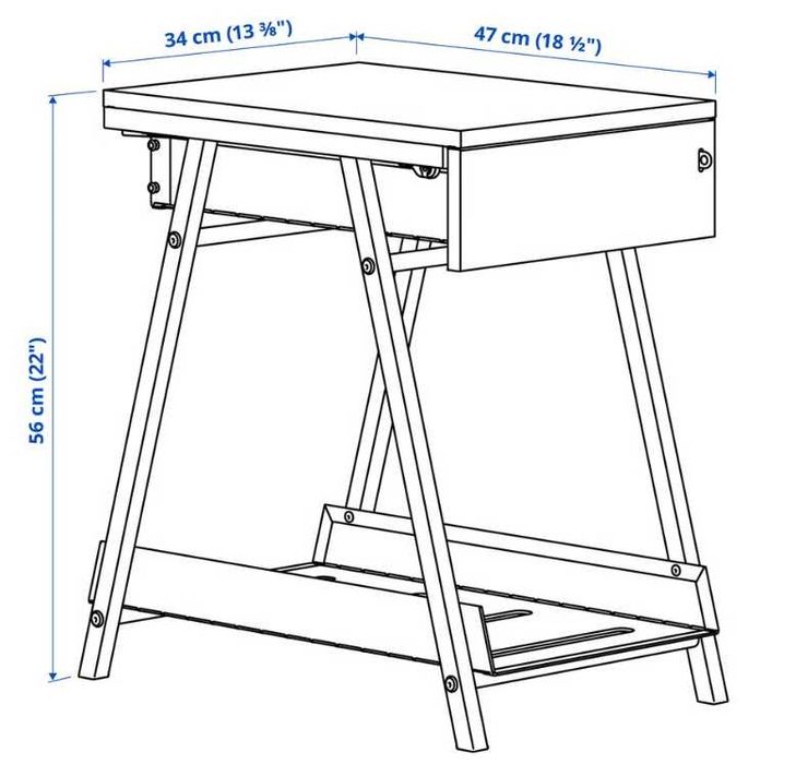 Komoda stolik metalowy IKEA TROTTEN