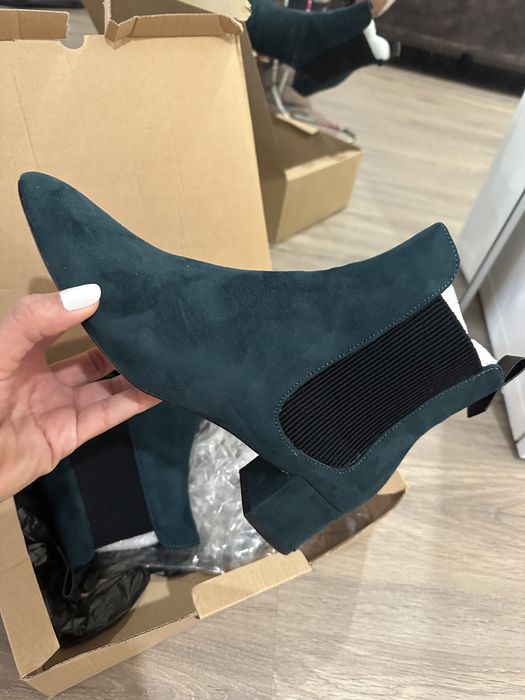 Botins Veludo Verde