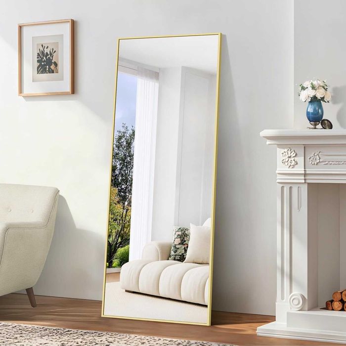 Nowe lustro / lusterko / stojące / kwadratowe / złote / 161x52 / R70!