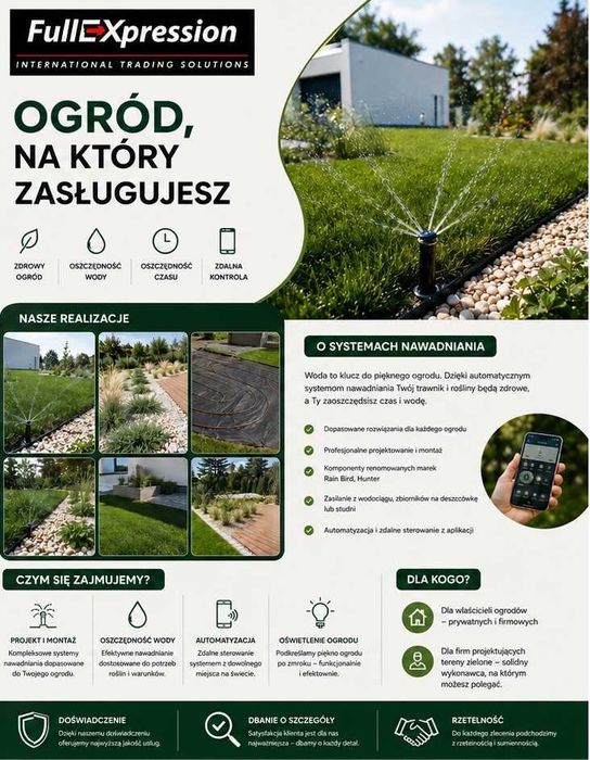 Projektujemy i montujemy nowoczesne systemy nawadniania ogrodów.