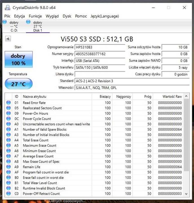 Verbatim SSD VI550 512GB SATA III 2,5'' dysk wewnętrzny