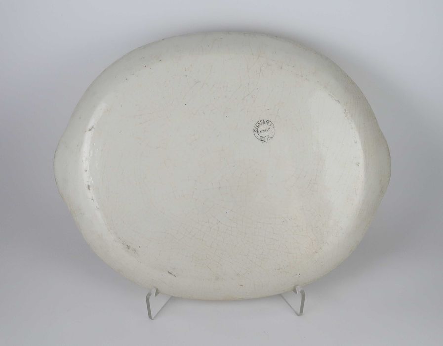 Manteigueira + travessa - faiança Sacavém motivo oriental