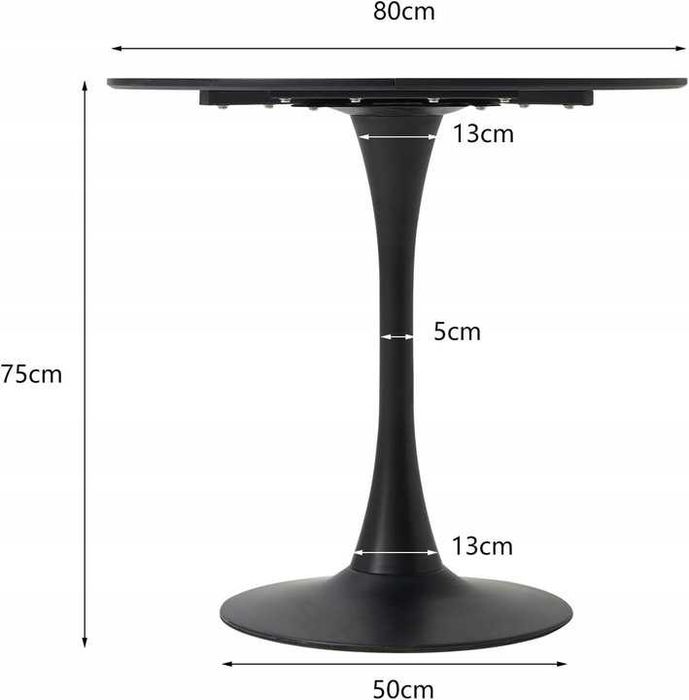 STÓŁ okrągły metalowa noga czarny MEBLE duży wybór DaMaOutlet.pl