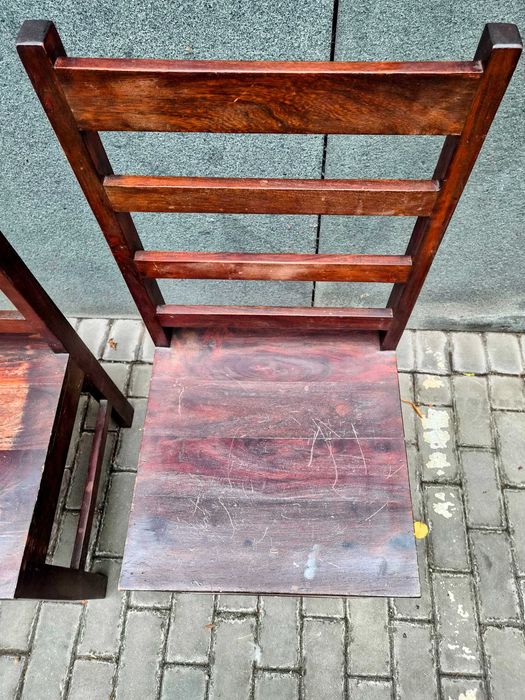 Komplet 2 krzeseł z litego drewna | Style kolonialny / meble indyjskie
