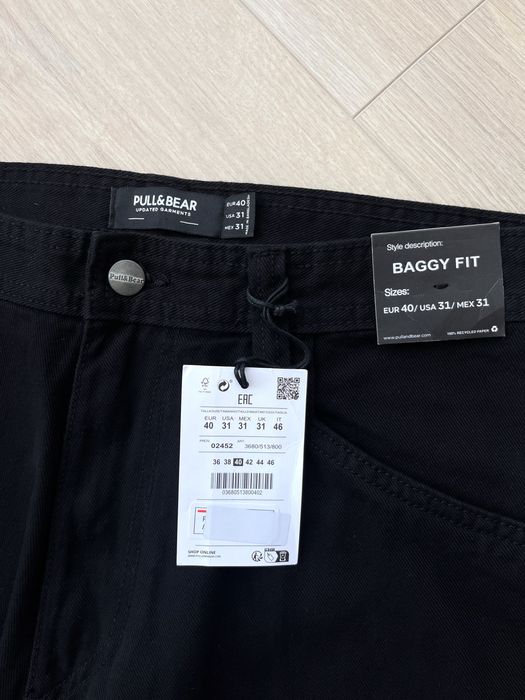 Широкі Штани Pull&Bear Baggy Fit Оригінал Широкие Нові Брюки Черные
