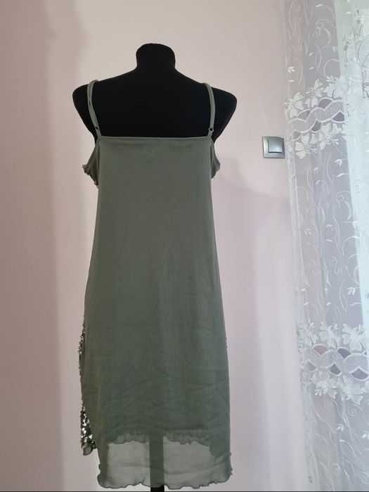 Sukienka  sylwestrowa Purple L/ XL cekiny srebrna