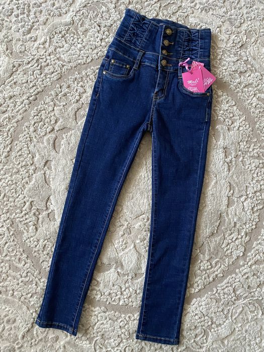 Демісезонні джинси для дівчинки 128-158 стрейч