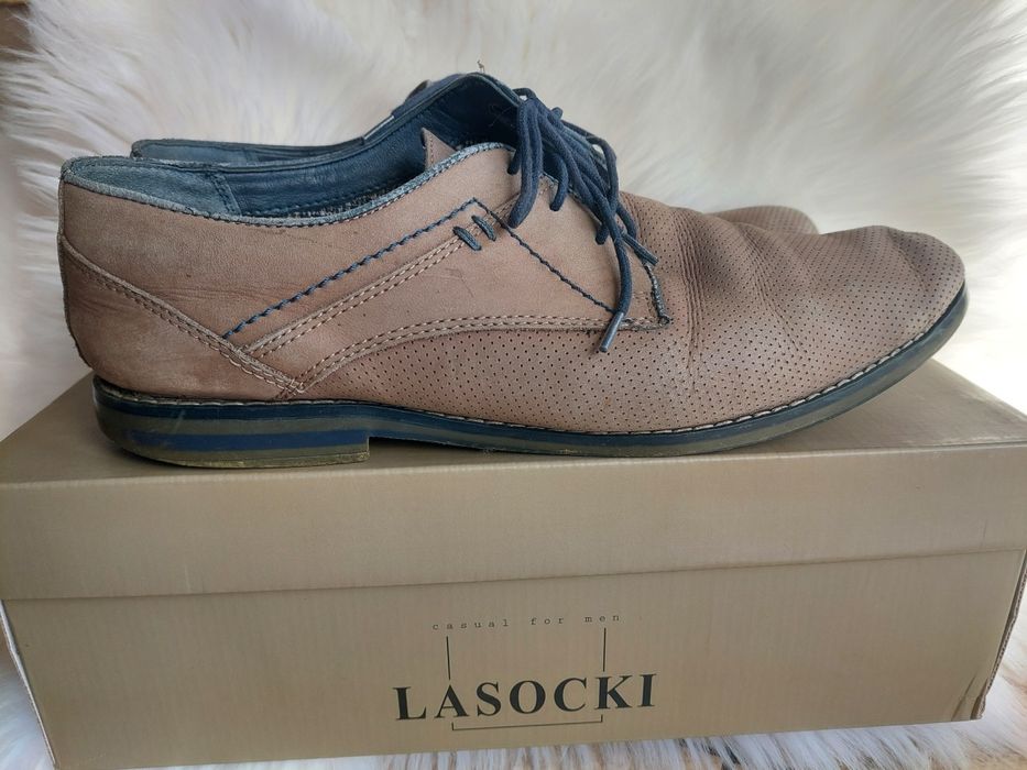 Buty półbuty męskie 45 szare Lasocki CCC skóra
