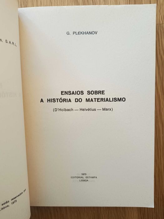 Ensaios sobre a História do Materialismo - G. Plékhanov