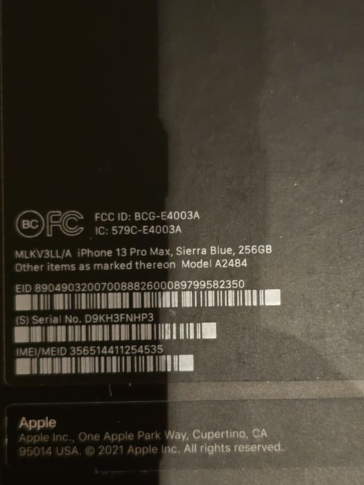 IPhone 13 Pro MAX Siera Blue 256gb