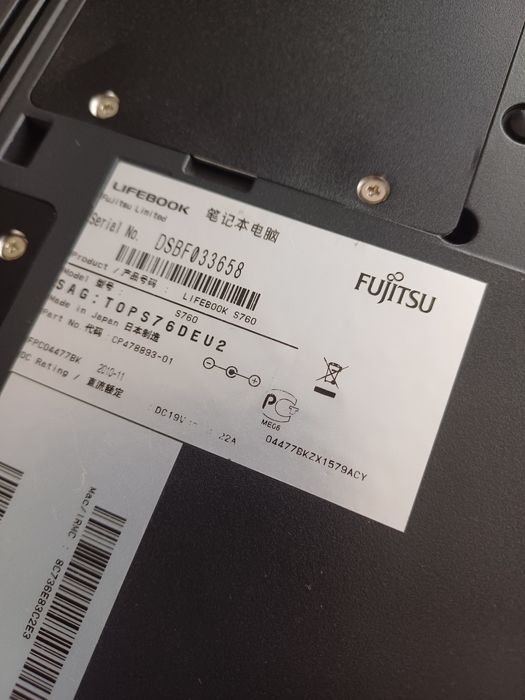 Laptop Fujitsu lifebook s760 Intel i5