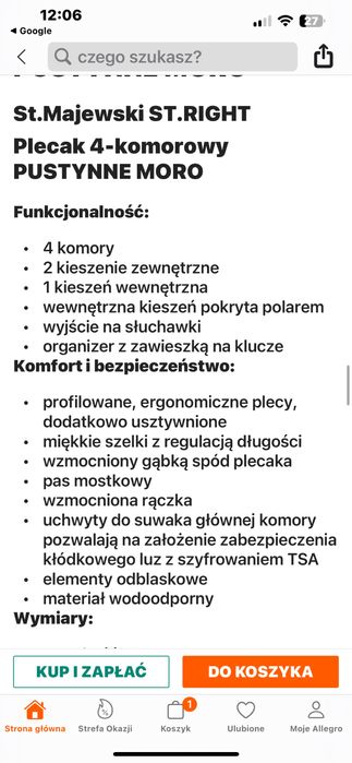 Plecak szkolny moro firma St.RIGHT