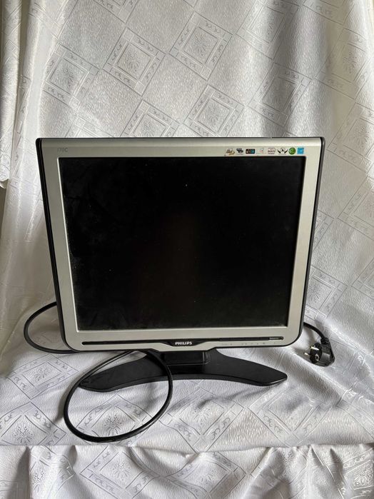 Monitor Philips 170C 17 cali LCD okablowanie retro komputer PC