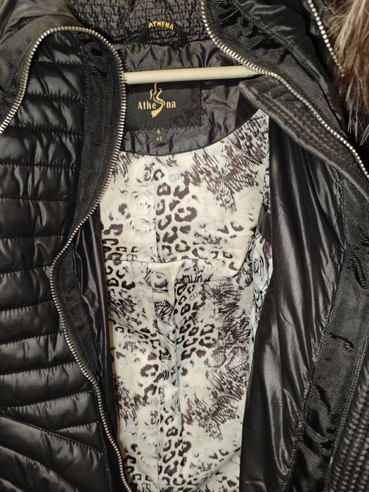 Пуховик с мехом чернобурки