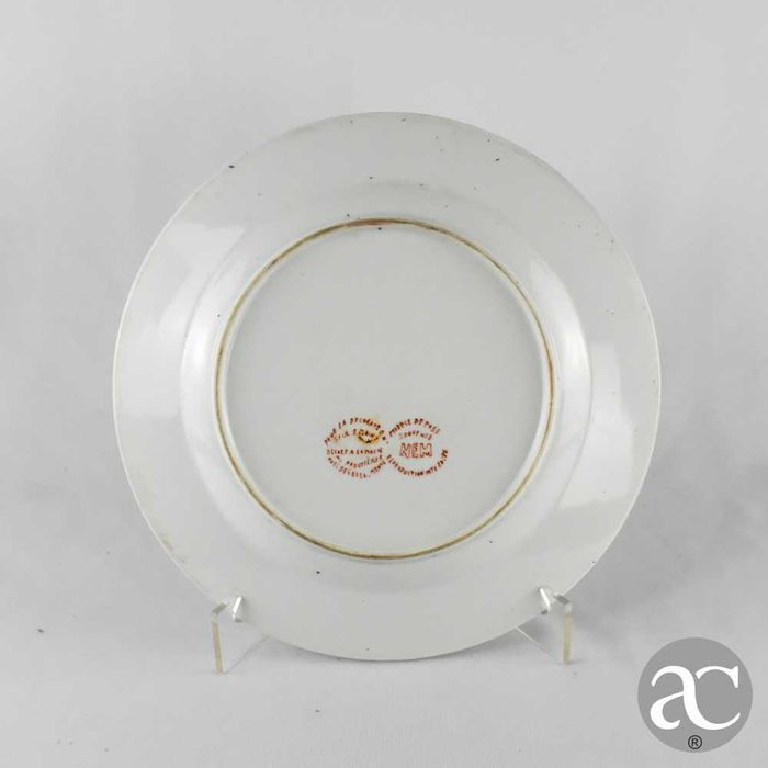 Prato decorativo em porcelana francesa NEM pintado à mão, circa 1970