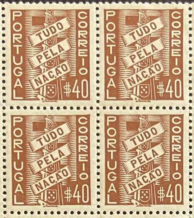 Quadra de selos novos de $40 - Tudo Pela Nação - 1935