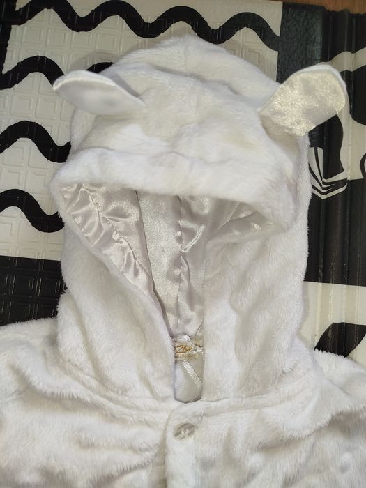 Biały kombinezon jesiennozimowy 62/68 do chrztu