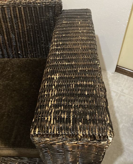 Sofá de jardim de palha