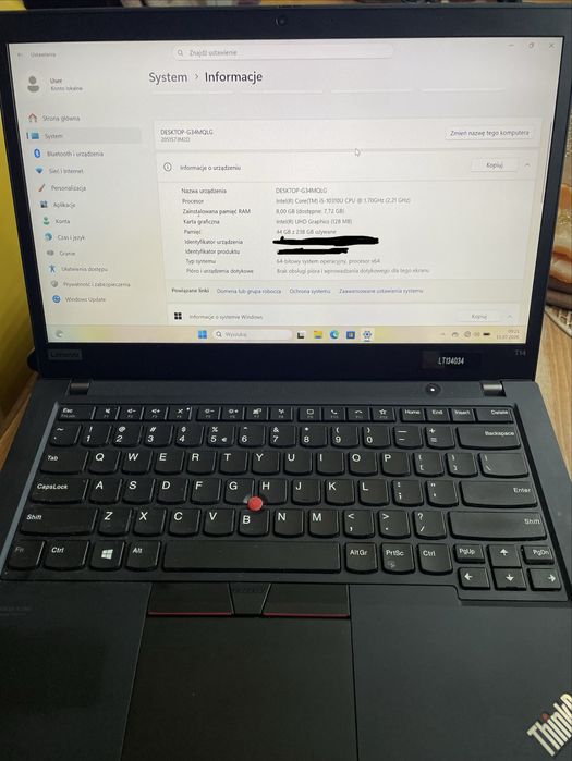 Laptop Lenovo ThinkPad T14