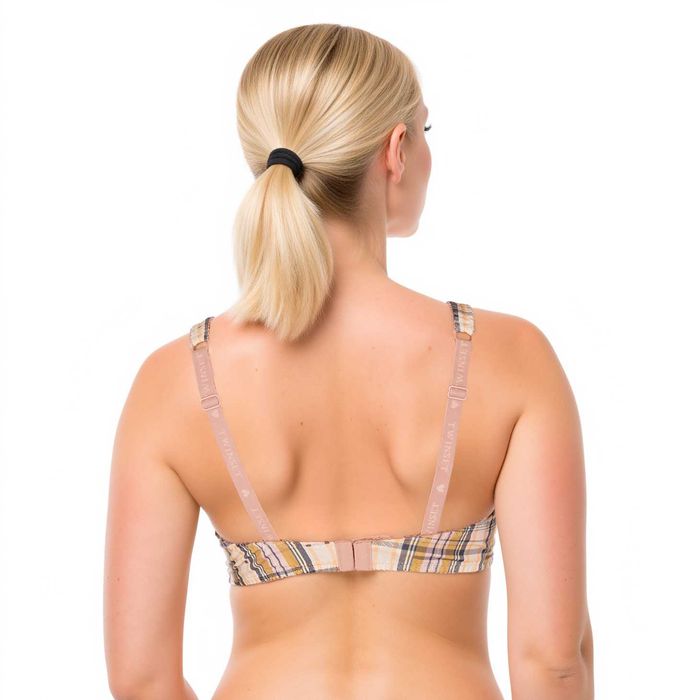 Twinset biustonosz z fiszbinami krata beż, włoski design roz. 80C