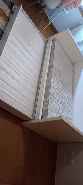 Cama dupla maciça branca64284101352065121