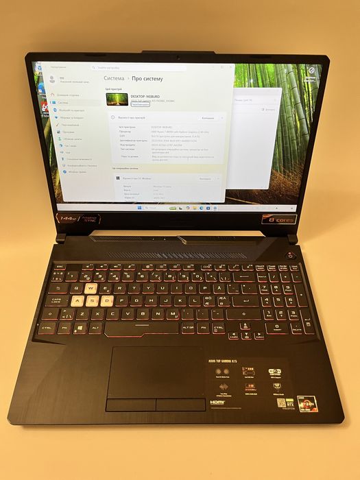 Asus Tuf gaming A15 ryzen7 4800H 16/512gb RTX 3050 15,6inch FHD 144hz