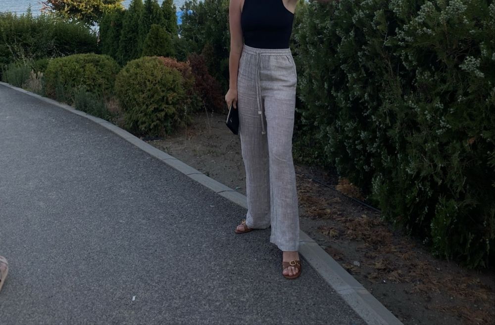 Пляжні лляні штани zara