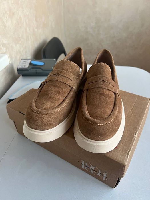 Лоферы замшевые женские