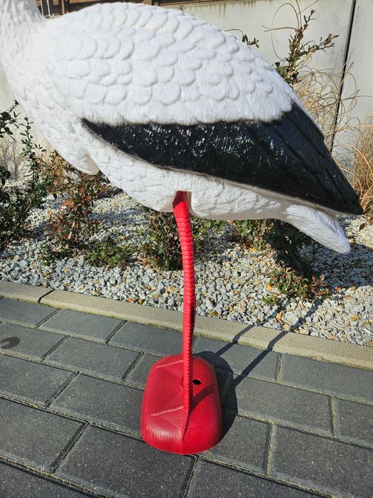 Wysoka figurka bocian bociek wiosna lato na ogród działkę prezent