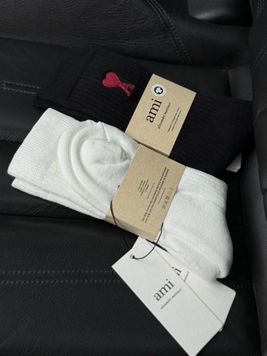 Шкарпетки Ami Paris Ami de Coeur носки амі ами білі чорні