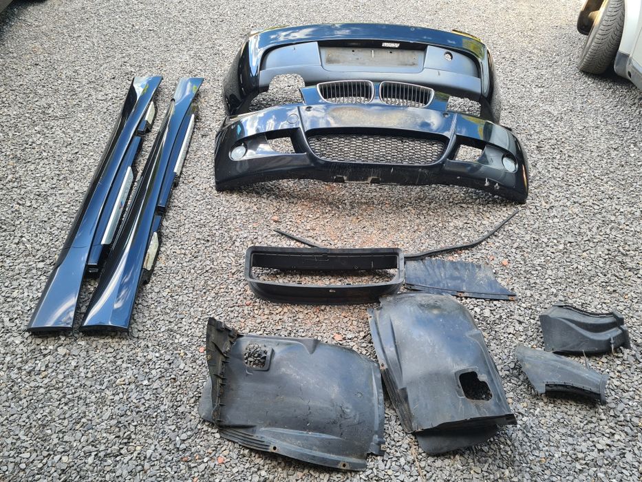 Zestaw zderzaków MPakiet BMW 1 E87 475 czarne nadkola zderzak przód tył listwy  progowe M-Pakiet PDC