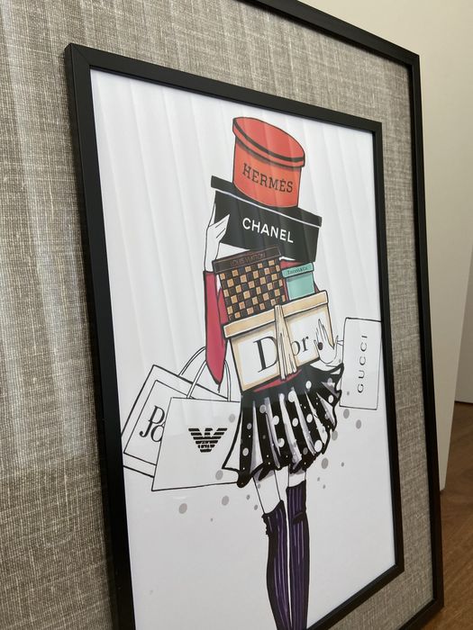 Moldura/ Quadro Bordo Duplo. Com tecido e fotografia