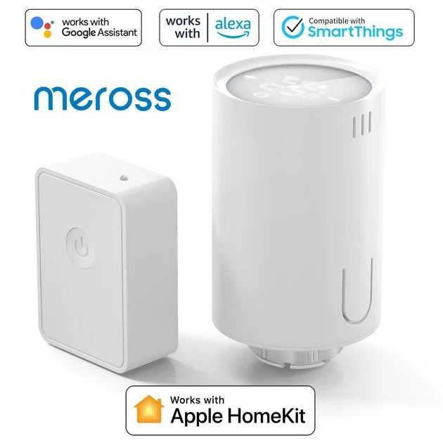 Розумна термоголовка для радіатора Meross Smart Thermostat Valve Starter Kit (MTS150HHK) Apple HomeKit
