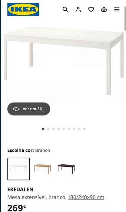 Mesa Ekedalen + 2 cadeiras IKEA