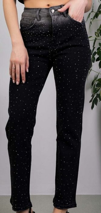 Джинси чорні зі стразами