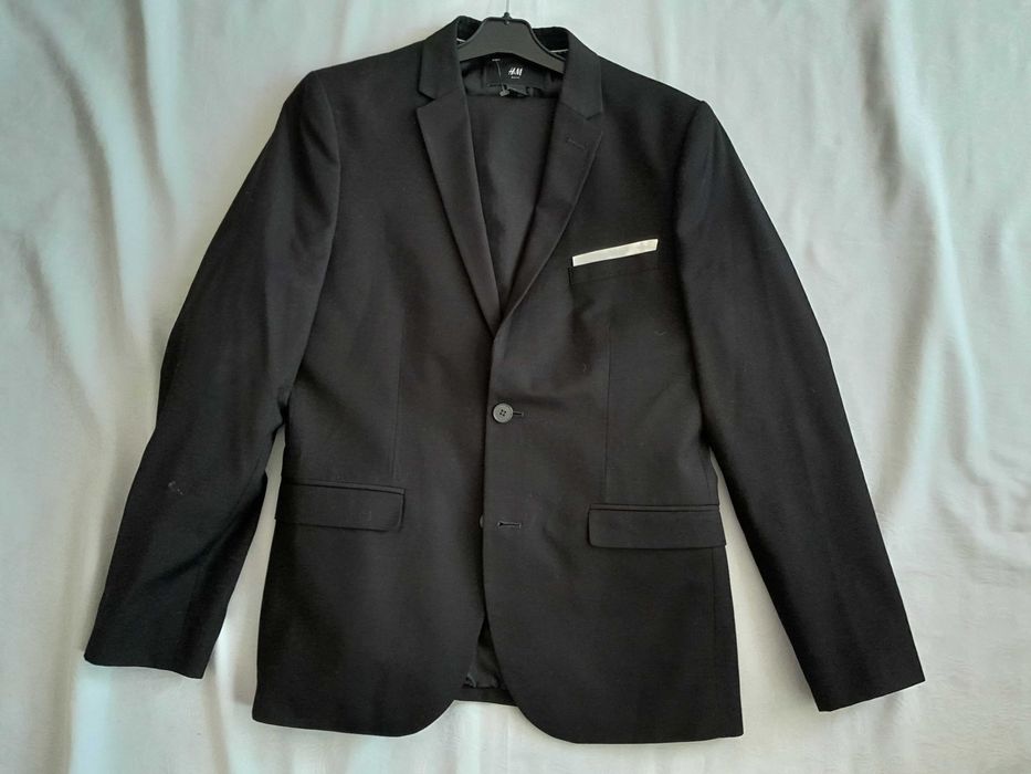 garnitur H&M dla szczupłego 175cmczarny roz.50/ 100A