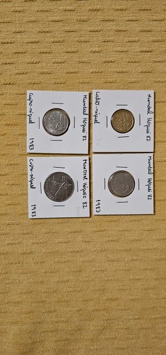 Lote de 5 moedas comemorativas da República, Mundial de Hóquei 1982