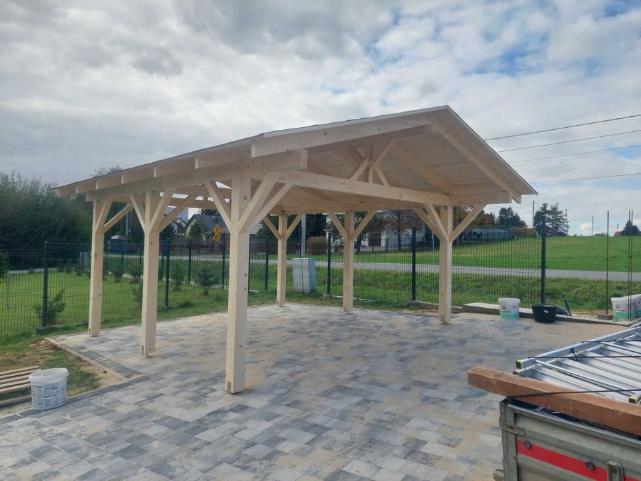 Wiata 7,3x5,9m Altana Garaż Producent Każdy wymiar Drewno KVH