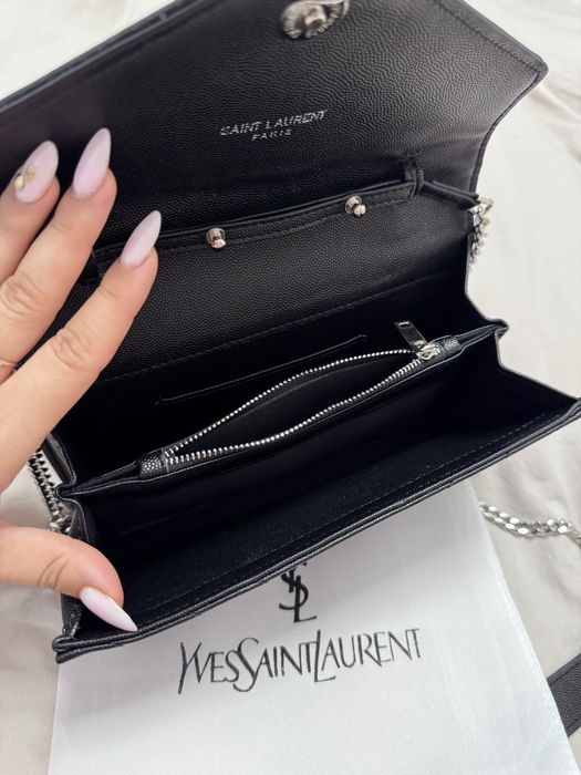 Torebka YSL  Yves Saint Laurent czarna na łańcuszku klasyczna NOWA