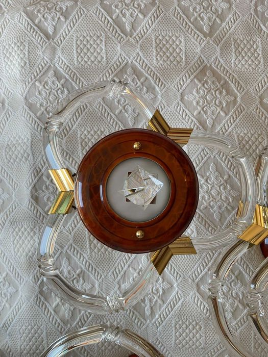 3 Candeeiros de Teto Cristal/Vidro (Sala de Estar/Hall)