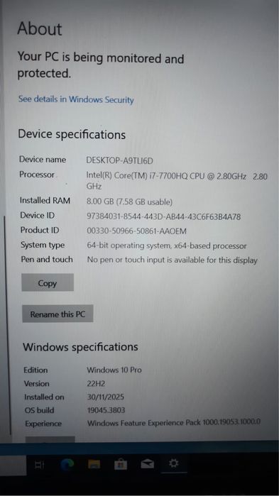 Dell XPS 15 9560 i7-7700HQ 8GB RAM 128GB SSD Ecrã 4K GTX 1050 com Carregador