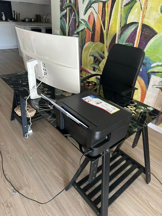 mesa de escritório Tampo de vidro