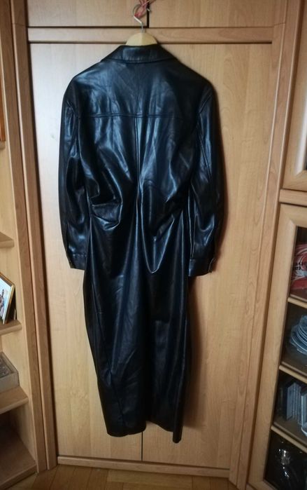 sukienka Zara Maxi XL sztuczna skóra czarna napy